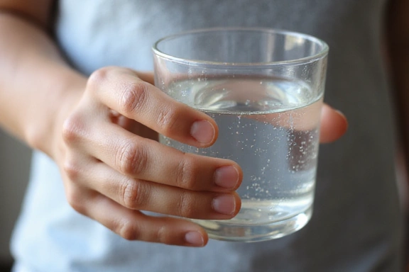 Zdjęcie przedstawiające osobę pijącą wodę